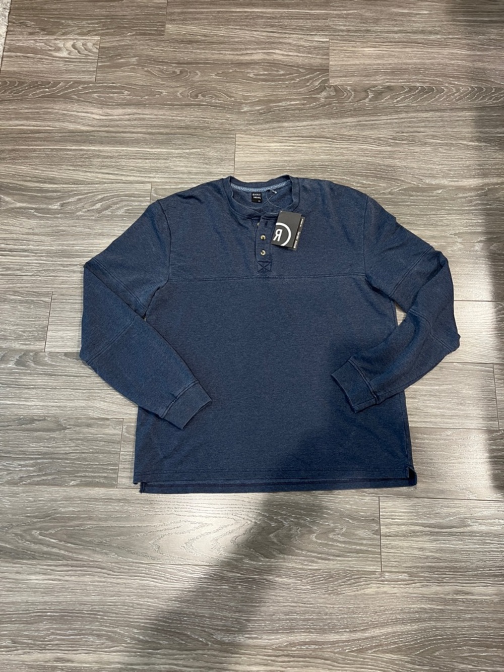 Reverse Threads Navy Blue Henley Shirt